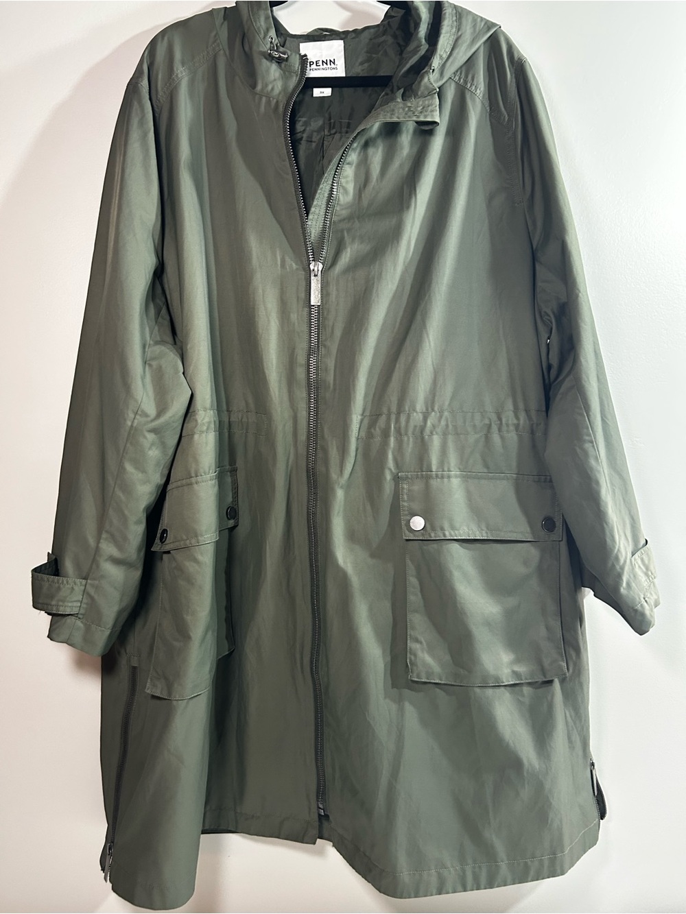 Penningtons Olive Green Hooded Raincoat